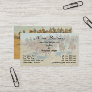 On the Southern Plains by Frederic Remington Business Card