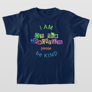 On The Spectrum Rainbow Navy Blue Autism Awareness T-Shirt