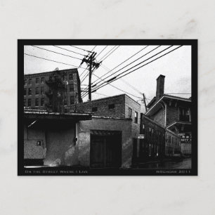 On the Street Where I Live Urban Digital Collage Postcard