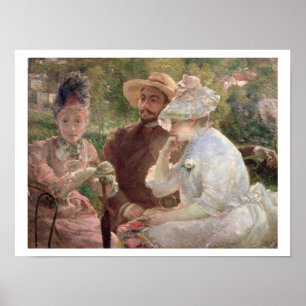 On the terrace at Sevres, 1880 (oil on canvas) Poster