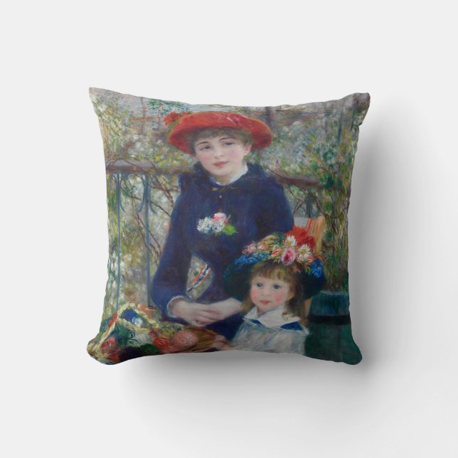 On the Terrace, Impressionist Portrait, Renoir Cushion (Front)