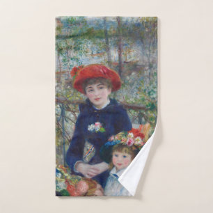 On the Terrace, Impressionist Portrait, Renoir Hand Towel