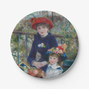 On the Terrace, Impressionist Portrait, Renoir Paper Plate