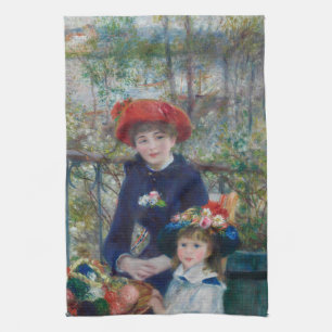 On the Terrace, Impressionist Portrait, Renoir Tea Towel