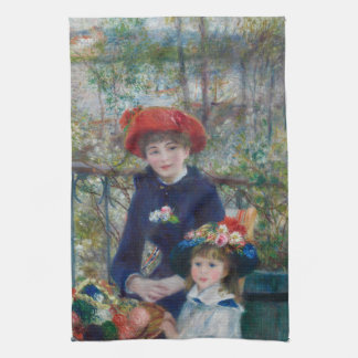 On the Terrace, Impressionist Portrait, Renoir Tea Towel