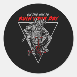 On The Way To Ruin Your Day (on Back) Classic Round Sticker