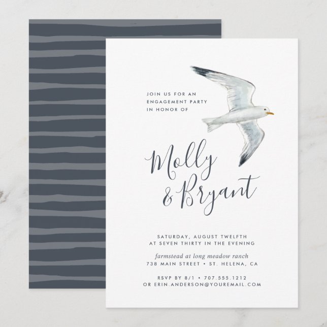 On the Wing | Engagement Party Invitation (Front/Back)