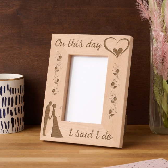 On this Day, I said I Do Wedding Etched Frames (Left)
