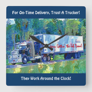 On Time Delivery Cargo Truck Wall Clock