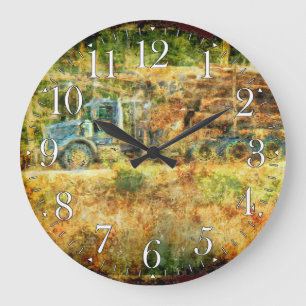 On Time Delivery Logging Truck Wall Clock