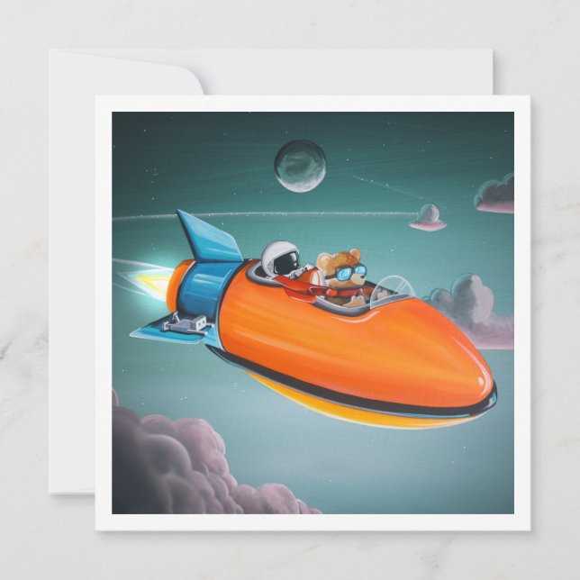 On Time Rocketship - Mini Print (Front)