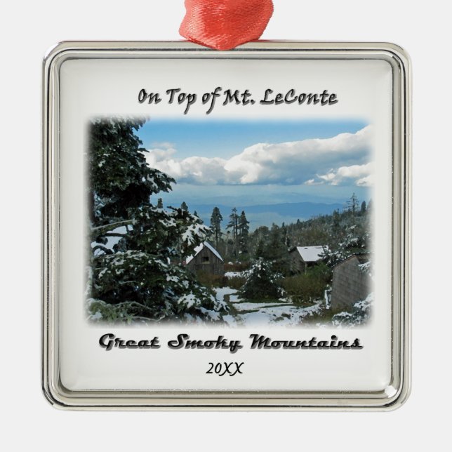 On Top of Mt. LeConte GSM Photo Art Metal Ornament (Front)