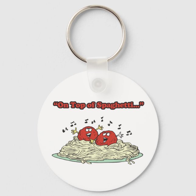 on top of spaghetti singing meatballs key ring (Front)