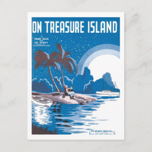 On Treasure Island Vintage Songbook Cover Postcard