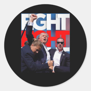 On Trump Fight For America Trump Undefeatable 1  Classic Round Sticker