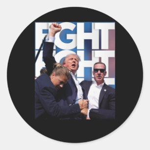 On Trump Fight For America Trump Undefeatable Classic Round Sticker
