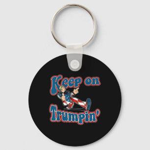 On Trumpin Trump For President 2024 Usa Flag Vinta Key Ring