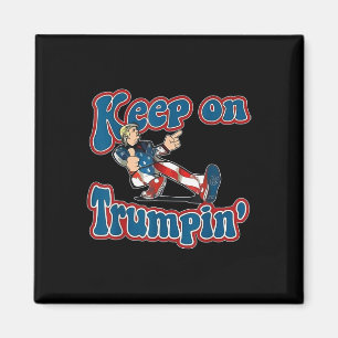 On Trumpin Trump For President 2024 Usa Flag Vinta Magnet