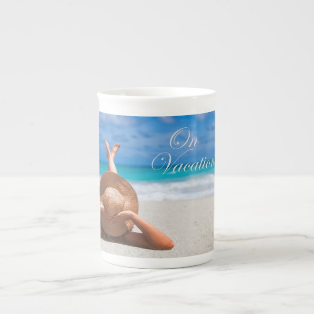 On Vacation Bone China Mug (Front)