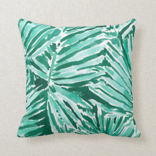 ON VACAY Tropical Palm Watercolor Cushion