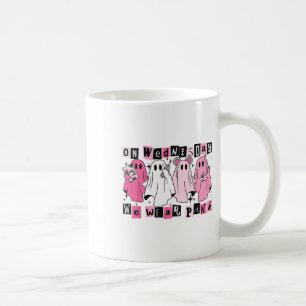 On Wednesday We Wear Cute Pink Ghost Halloween  Coffee Mug