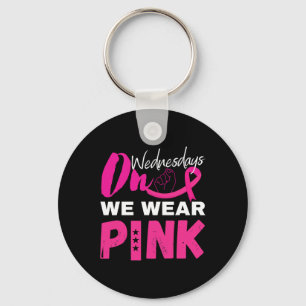 On Wednesday We Wear Pink Breast Cancer Awareness Key Ring