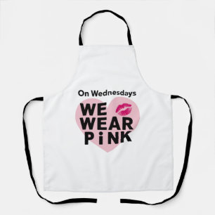 On Wednesday We Wear Pink Funny Valentine  Apron