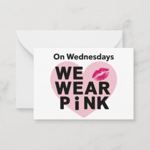On Wednesday We Wear Pink Funny Valentine Card