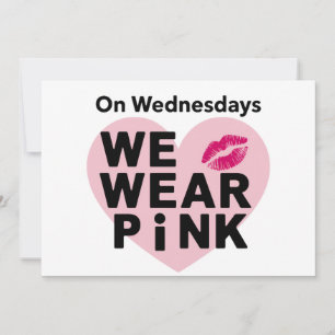 On Wednesday We Wear Pink Funny Valentine Holiday Card