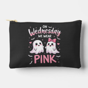 On Wednesday We Wear Pink Spooky Halloween Skull Accessory Pouch