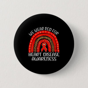 On Wednesday We Wear Red For Rainbow Heart Disease 6 Cm Round Badge