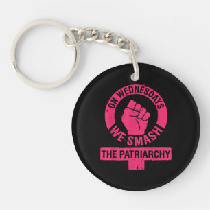 On Wednesdays we Smash the Patriarchy Women rights Key Ring