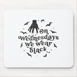 On Wednesdays We Wear Black Retro Halloween _1 Mouse Pad