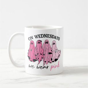 On wednesdays we wear pink ghost boo gang coffee mug