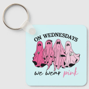 On wednesdays we wear pink ghost boo gang key ring