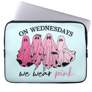 On wednesdays we wear pink ghost boo gang laptop sleeve