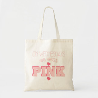 On Wednesdays We Wear Pink Heart Tote Bag
