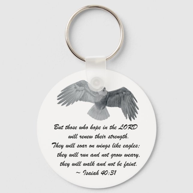 On wings like Eagles - Is 40:31 Key Ring (Front)