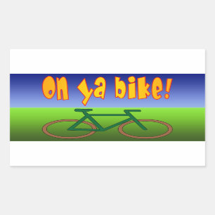 On Ya Bike! Cycling Go Green Zero Emissions Rectangular Sticker
