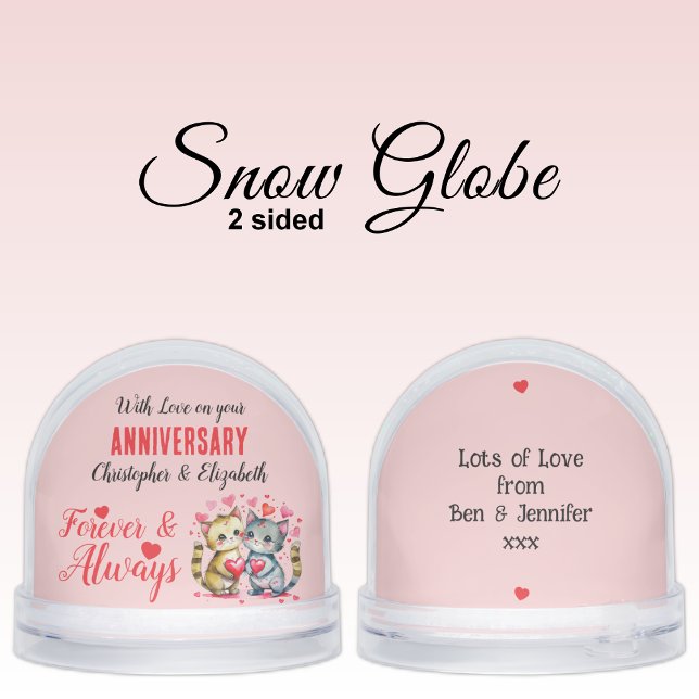 On your anniversary cat lovers names pink red snowglobe (Creator Uploaded)