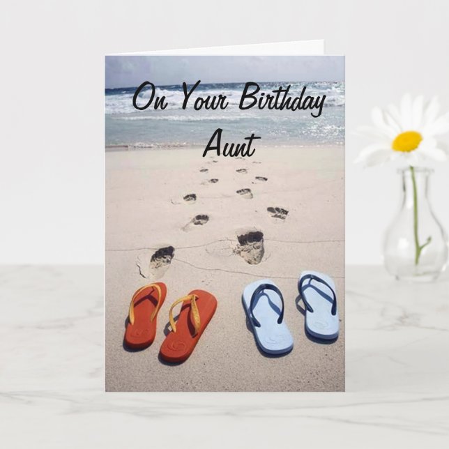 ON YOUR BIRTHDAY **AUNT** BEACH STYLE CARD (Small Plant)
