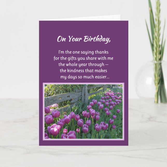 On Your Birthday... Thank You Card (Front)