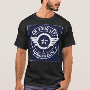On Your Left Running Club Distressed Print T-Shirt