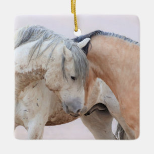 Onaqui Wild Horses Glass Ornament