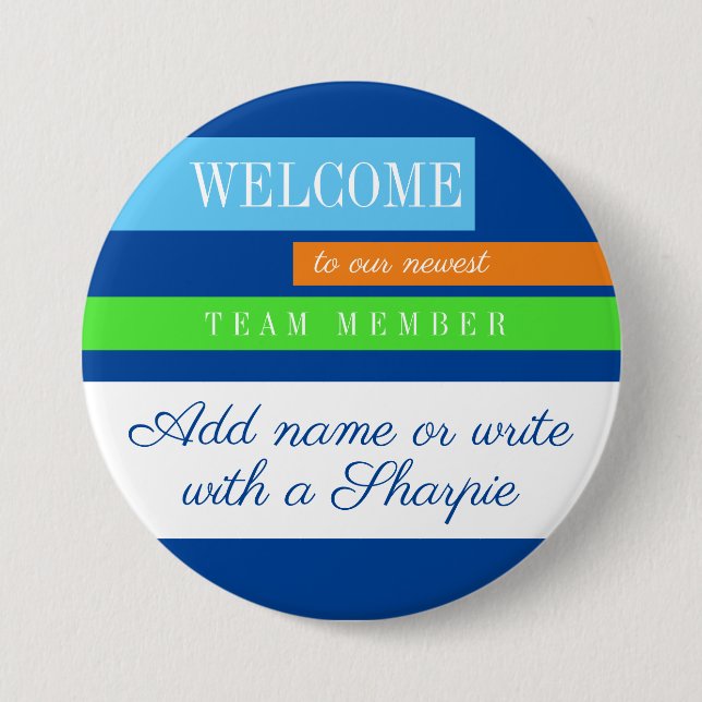 Onboarding new employee welcome name badge (Front)