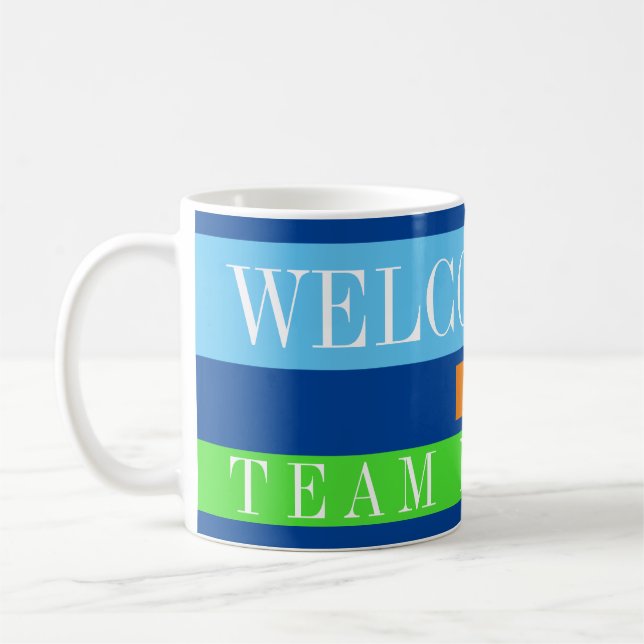 Onboarding newbie new employee welcome treat coffee mug (Left)