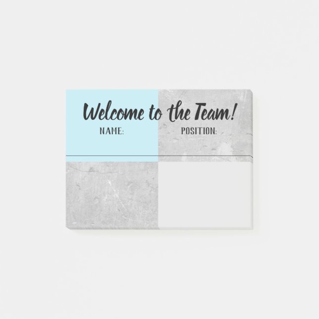 Onboarding welcome new employee co-worker post-it notes (Front)
