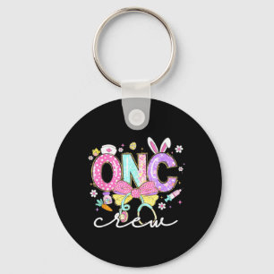 ONC Oncology Crew Nurse Bunny Ears Easter Cancer Key Ring