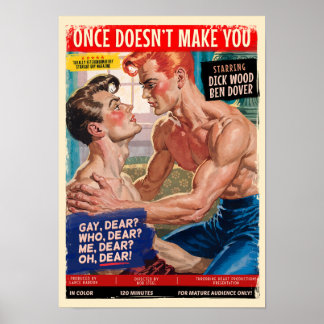 Once Doesn't Make You..." - Funny Satires Gay Pulp Poster