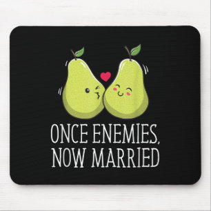 Once Enemies Now Married Wedding Funny Bride And G Mouse Pad